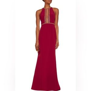 Mikael Aghal Embellished Crepe Gown